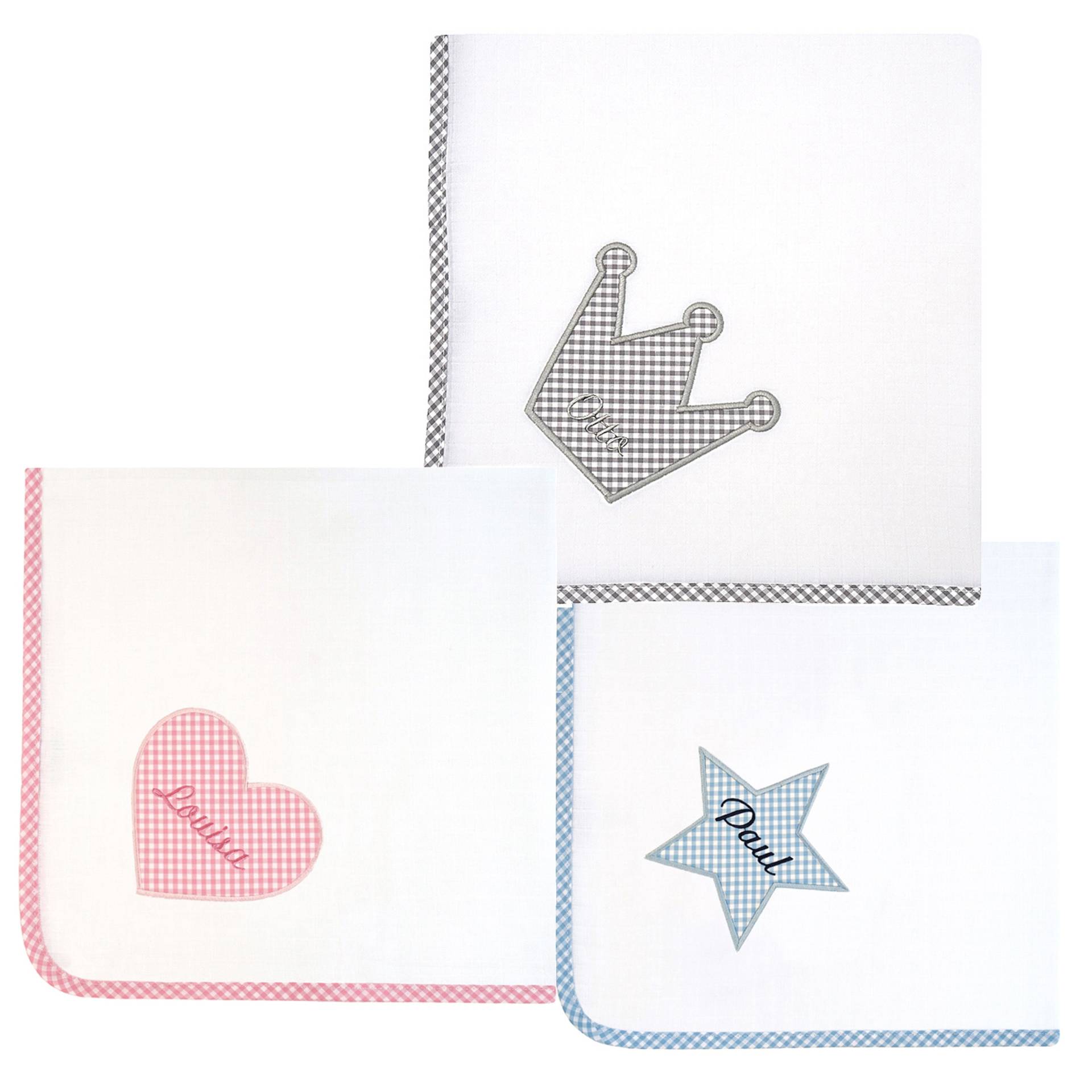 Spucktuch Mit Namen Vichy-Karo Spucktuch Mit Namen Vichy-Karo von Etsy - geschenkelibelle
