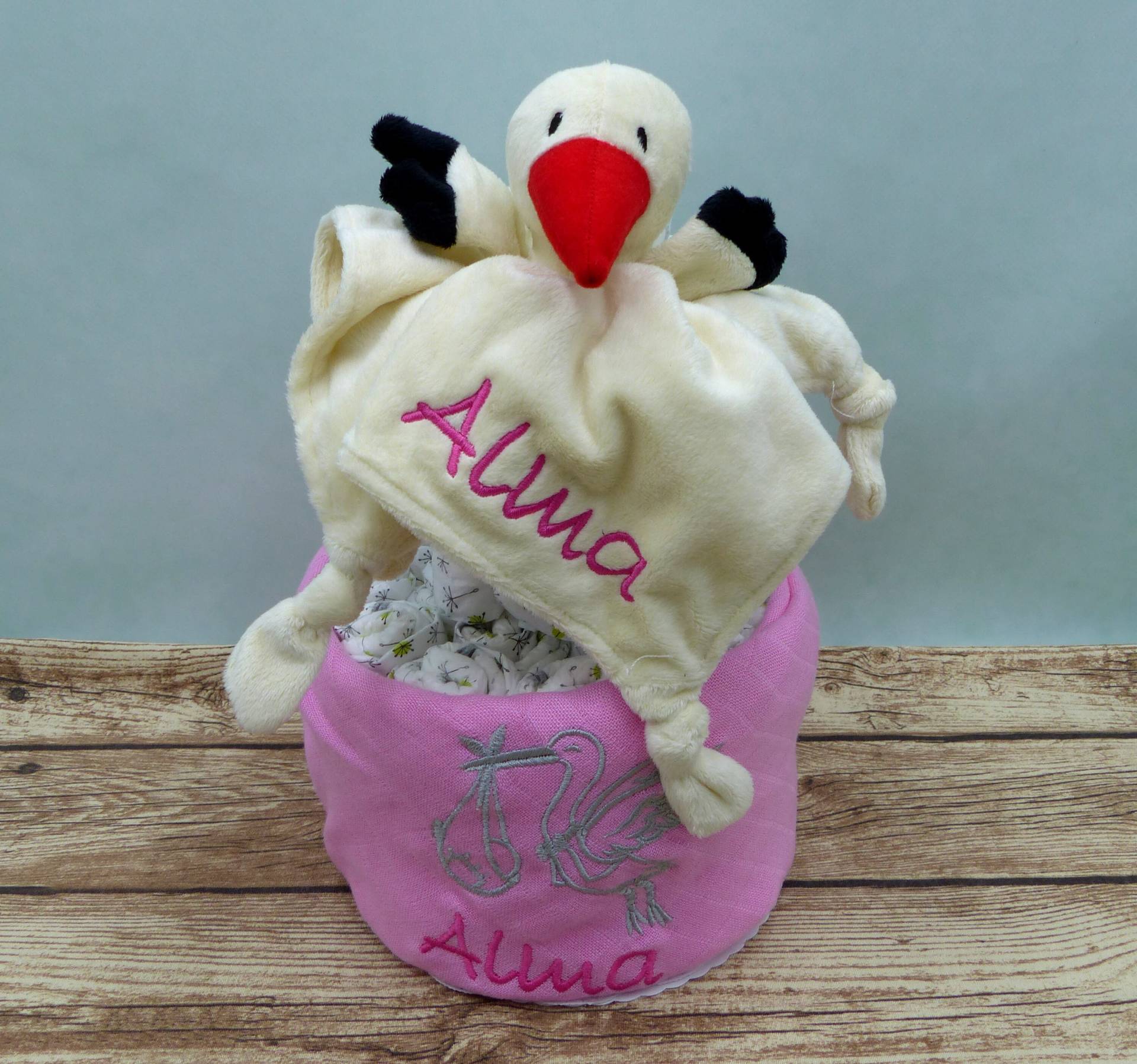 Windeltorte Kleiner Storch Tuch Xl von Etsy - geschenkelibelle