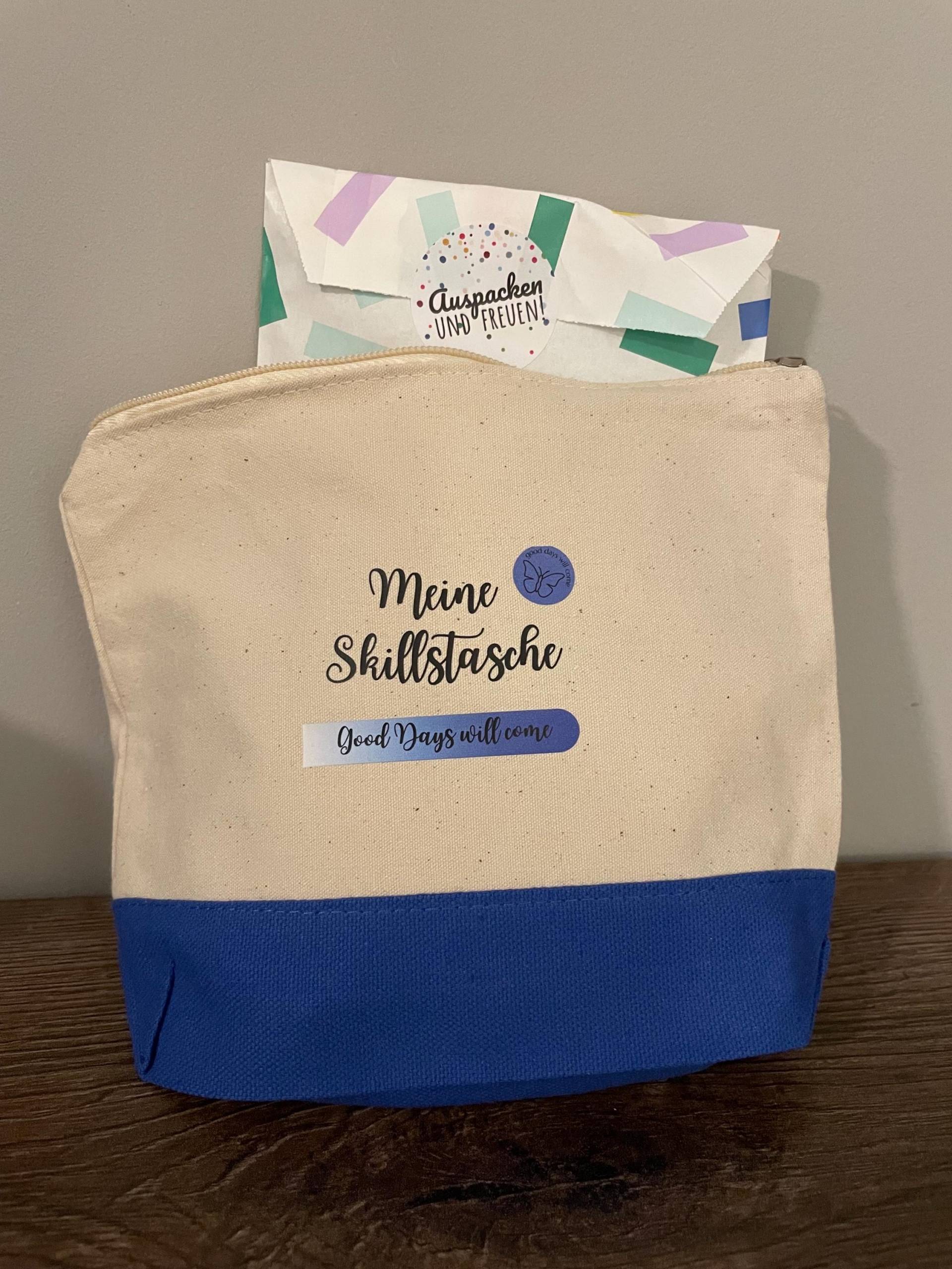 Skills Tasche Befüllt Inhalt Zufällig Und Variiert Good Days Will Come Blau von Etsy - gooddayswillcome