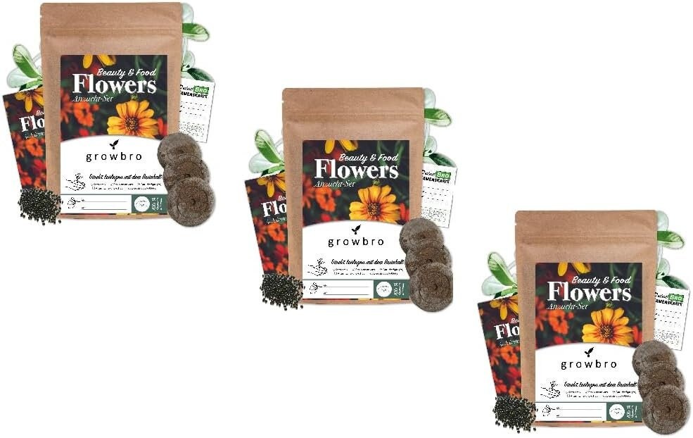 Growbro 3 X Flower Power Light - Essbare Blüten Anzucht-Set, Dein Samen Mix Für Essbare Blumen Als Bienenwiese Saatgut #blumensamen Geschenk Growbro 3 X Flower Power Light - Essbare Blüten Anzucht-Set, Dein Samen Mix Für Essbare Blumen Als Bienenwiese Saatgut #blumensamen Geschenk von Etsy - greenavashop
