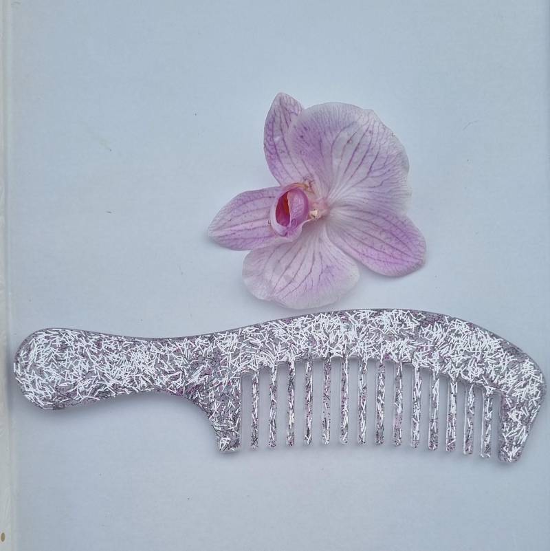 Kamm Glitzer Aus Epoxidharz Silber Und Lila Handgemacht von Etsy - grossARTtiger