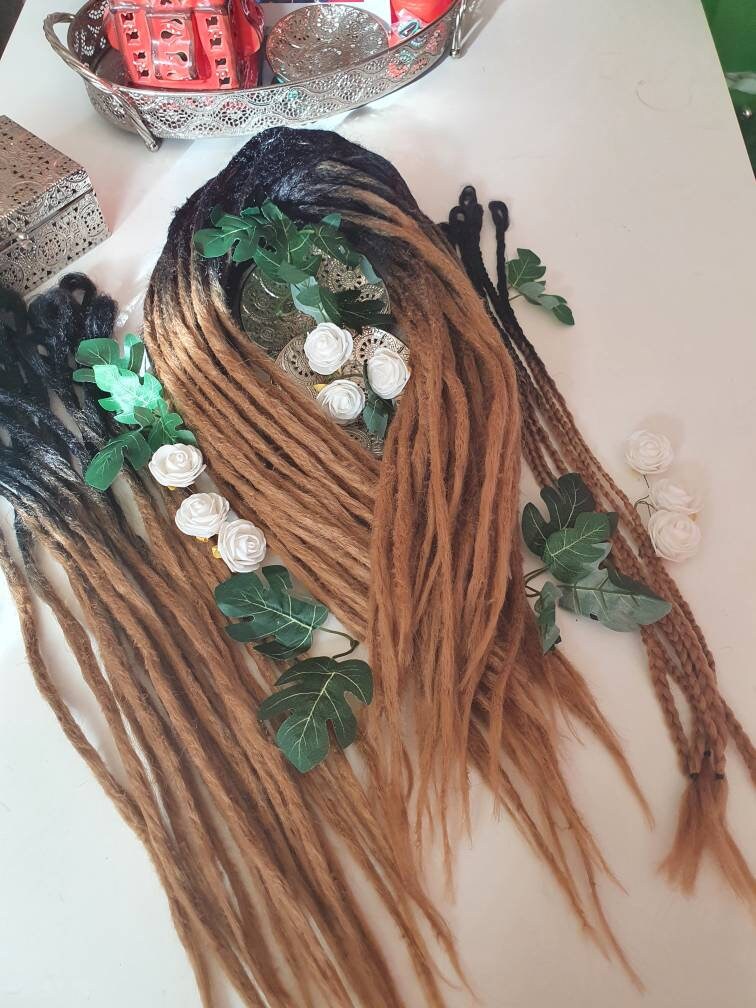 Ombre Schwarz Dunkelblond, Handgehäkelt, Fakedreads Ombre Schwarz Dunkelblond, Handgehäkelt, Fakedreads von Etsy - hairkelei