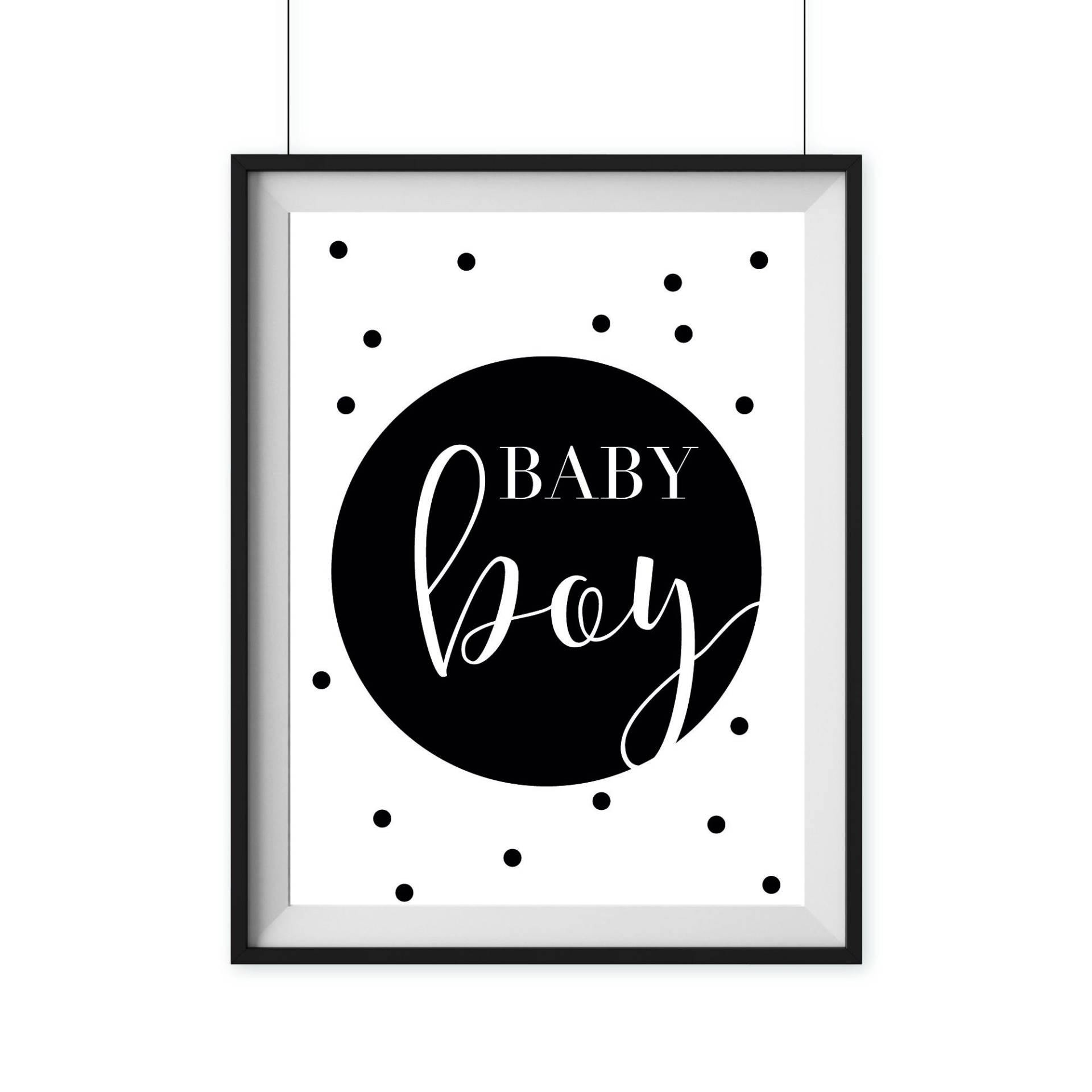 Poster Baby Boy A4 Monochrom von Etsy - halloBliss