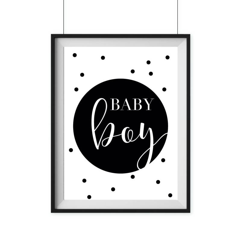 Poster Baby Boy A4 Monochrom von Etsy - halloBliss