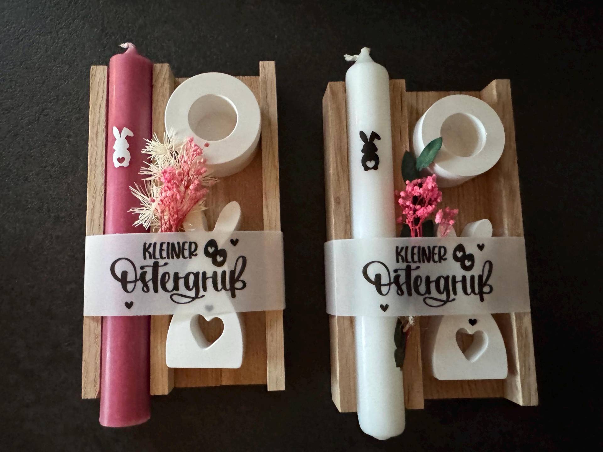 Geschenk Set Kerze Kerzenständer Frohe Ostern Osterhase Hase Mit Herz Auf Holz Kleiner Ostergruß von Etsy - handmadebyKerstinS