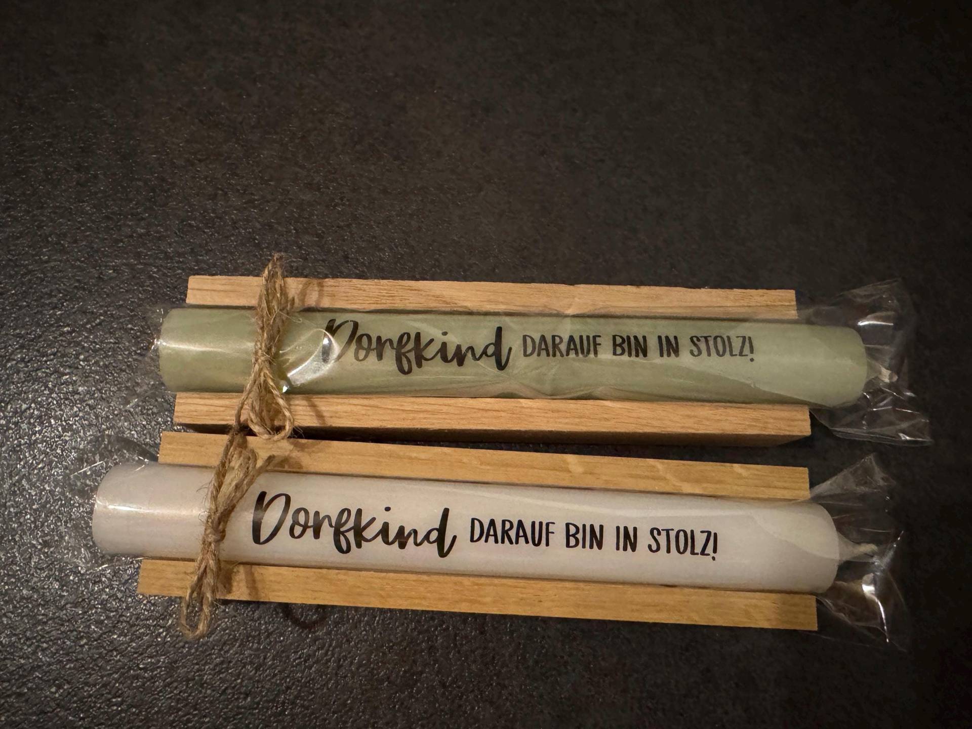 Geschenk Set Kerze Mit Spruch Dorfkind in Holz Box Eine Kleinigkeit Wunschtext Personalisiert von Etsy - handmadebyKerstinS