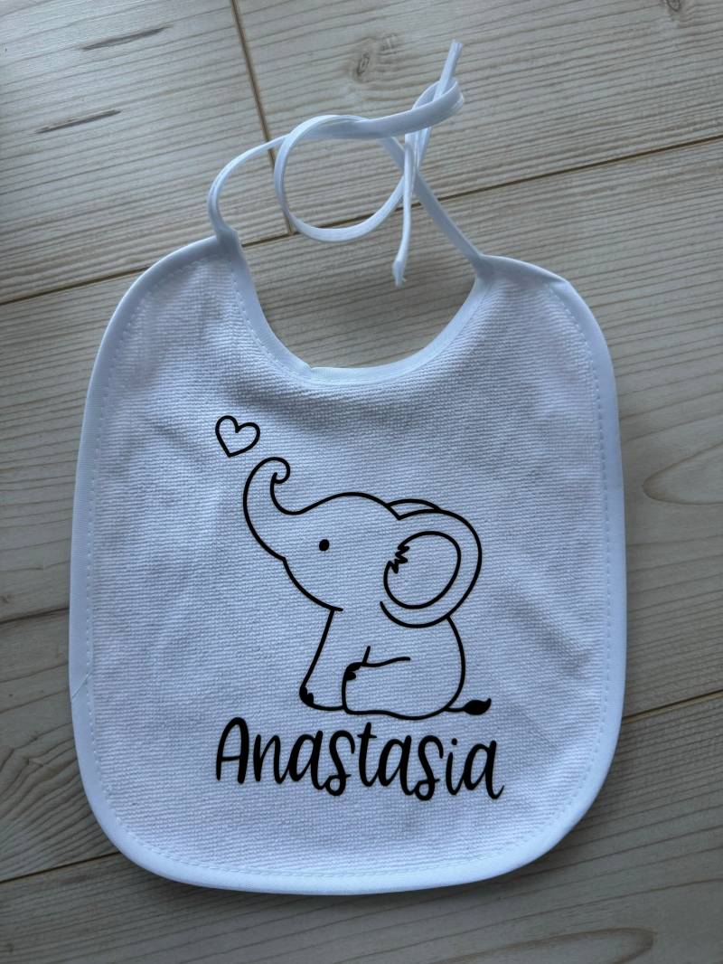Personalisiertes Baby Lätzchen Mit Elefant - Geschenk Zur Geburt Oder Taufe Babygeschenk Namen Handgemachtes Accessoire von Etsy - luniqxshop