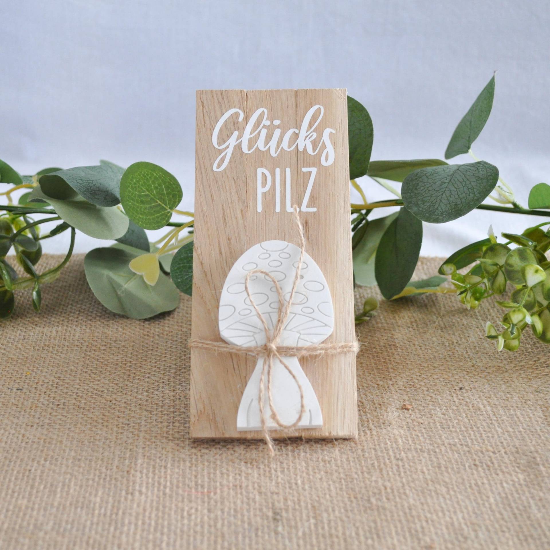 Glückspilz, Geschenk, Holzklötzchen von Etsy - hausgemachtShop