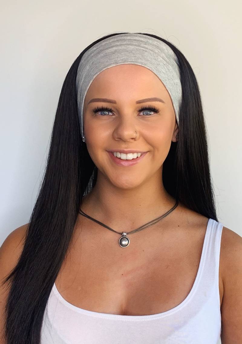 Gym & Swim Stirnband Perücke Lange Länge Natürlich Schwarz | Haarausfall Alopezie von Etsy - headscarvesbyciara1