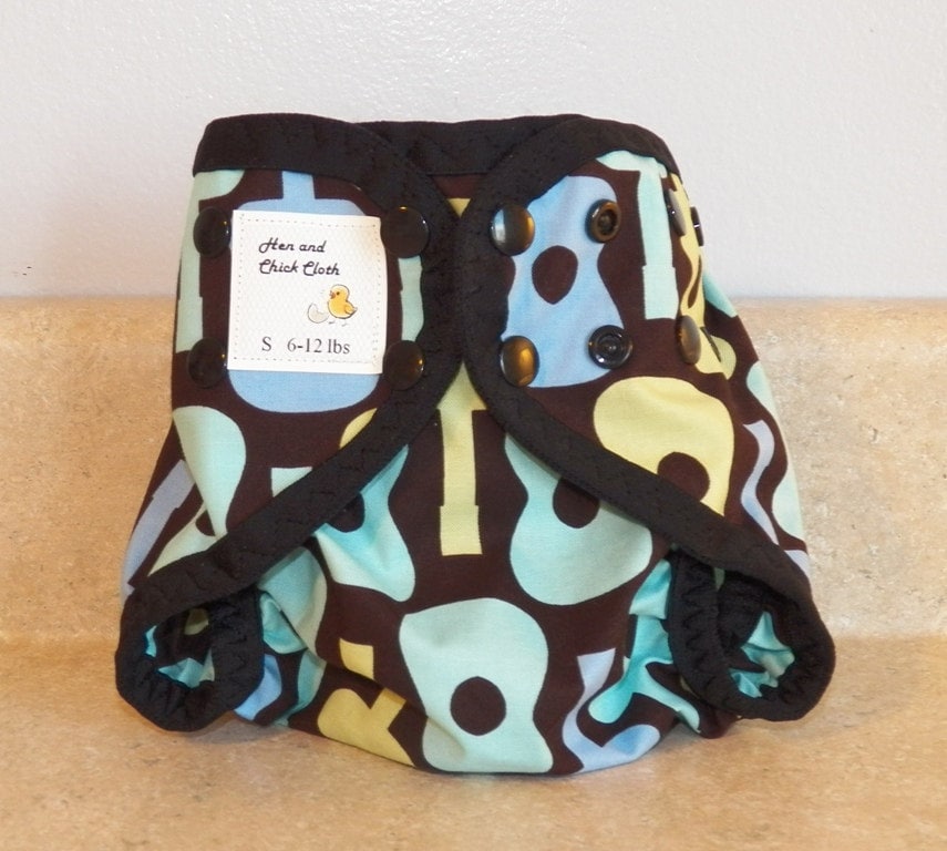 Kleine Pul Windel Abdeckung Mit Bein Gussets - 6 Bis 12 Pfund- Groovy Gitarren-21015 von Etsy - henandchickcloth