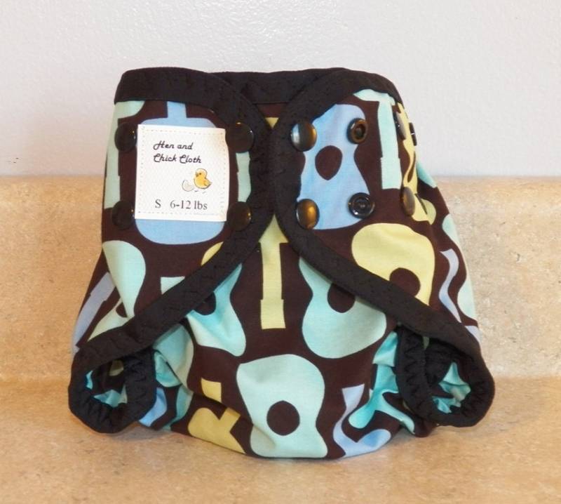 Kleine Pul Windel Abdeckung Mit Bein Gussets - 6 Bis 12 Pfund- Groovy Gitarren-21015 von Etsy - henandchickcloth