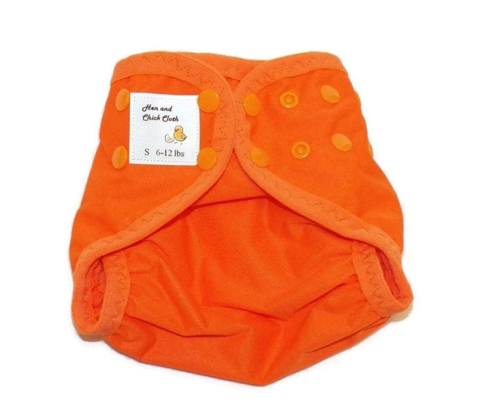 Kleine Pul Windel Abdeckung Mit Bein Gussets - 6 Bis 12 Pfund- Orange- 21013 von Etsy - henandchickcloth