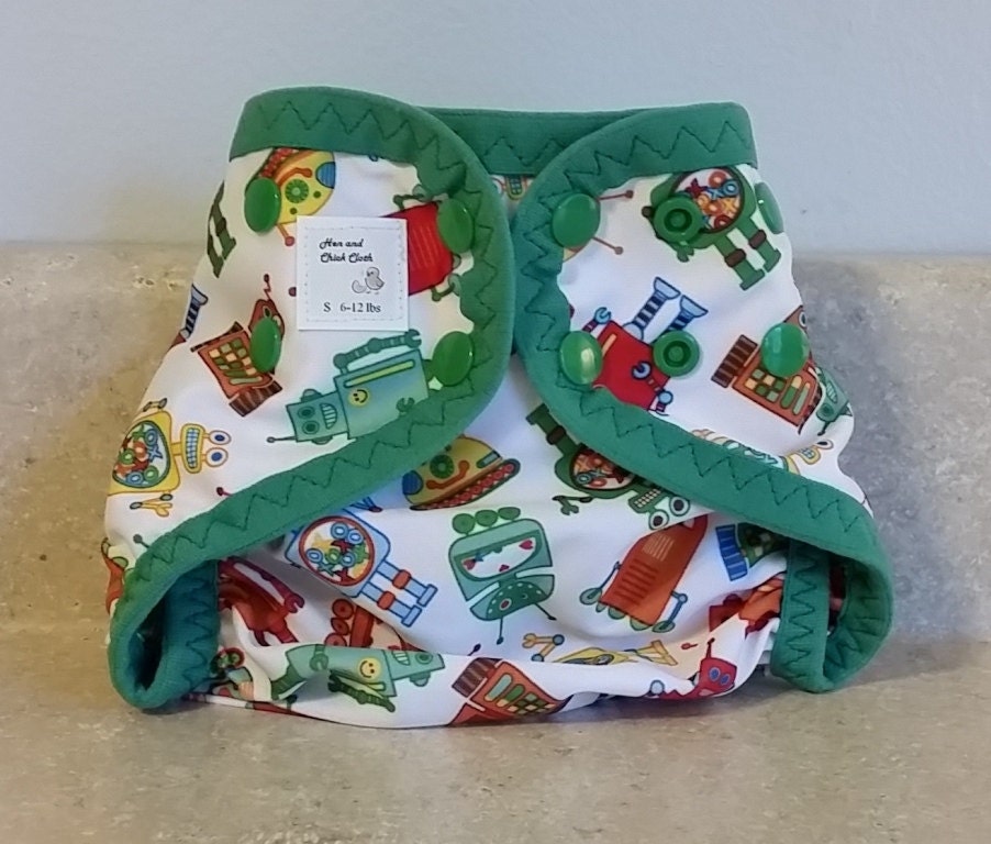 Kleine Pul Windel Abdeckung Mit Bein Gussets - 6 Bis 12 Pfund-Roboter- 21003 Kleine Pul Windel Abdeckung Mit Bein Gussets - 6 Bis 12 Pfund-Roboter- 21003 von Etsy - henandchickcloth