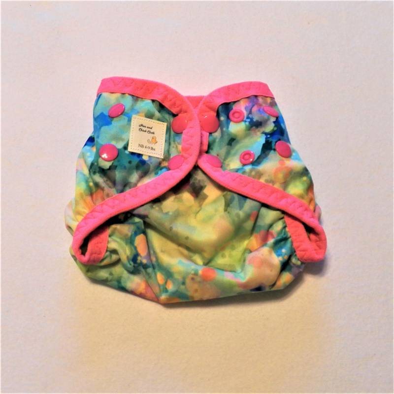 Neugeborenen Pul Windel Abdeckung Mit Bein Gussets - 4 Bis 9 Pfund- Farbe Splash-(Inv #20038 von Etsy - henandchickcloth