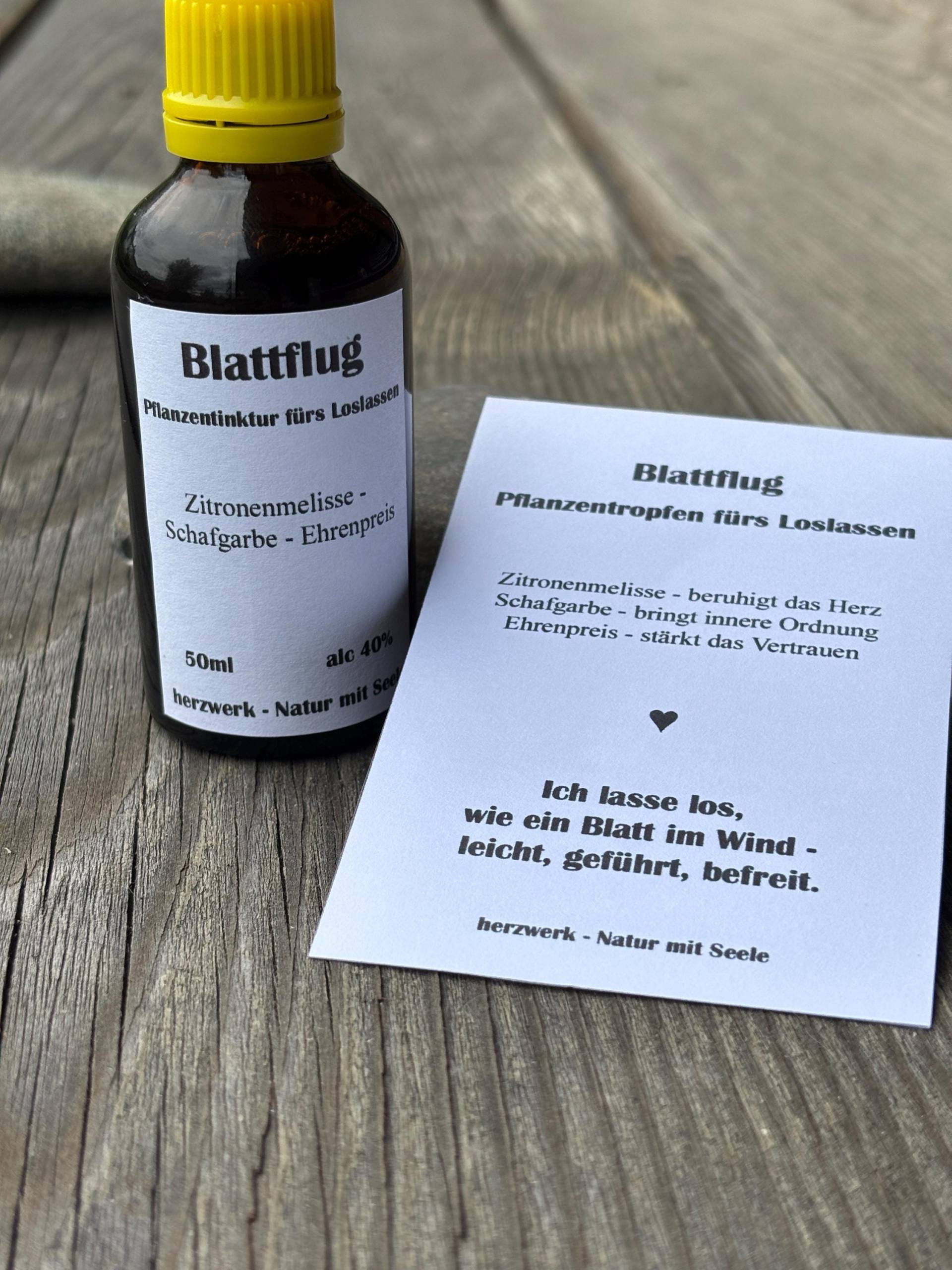 Blattflug Tinktur Zum Loslassen Zitronenmelisse, Schafgarbe, Ehrenpreis Handmade Mit Herz 50 Ml Herzwerk Naturtropfen von Etsy - herzwerkAT