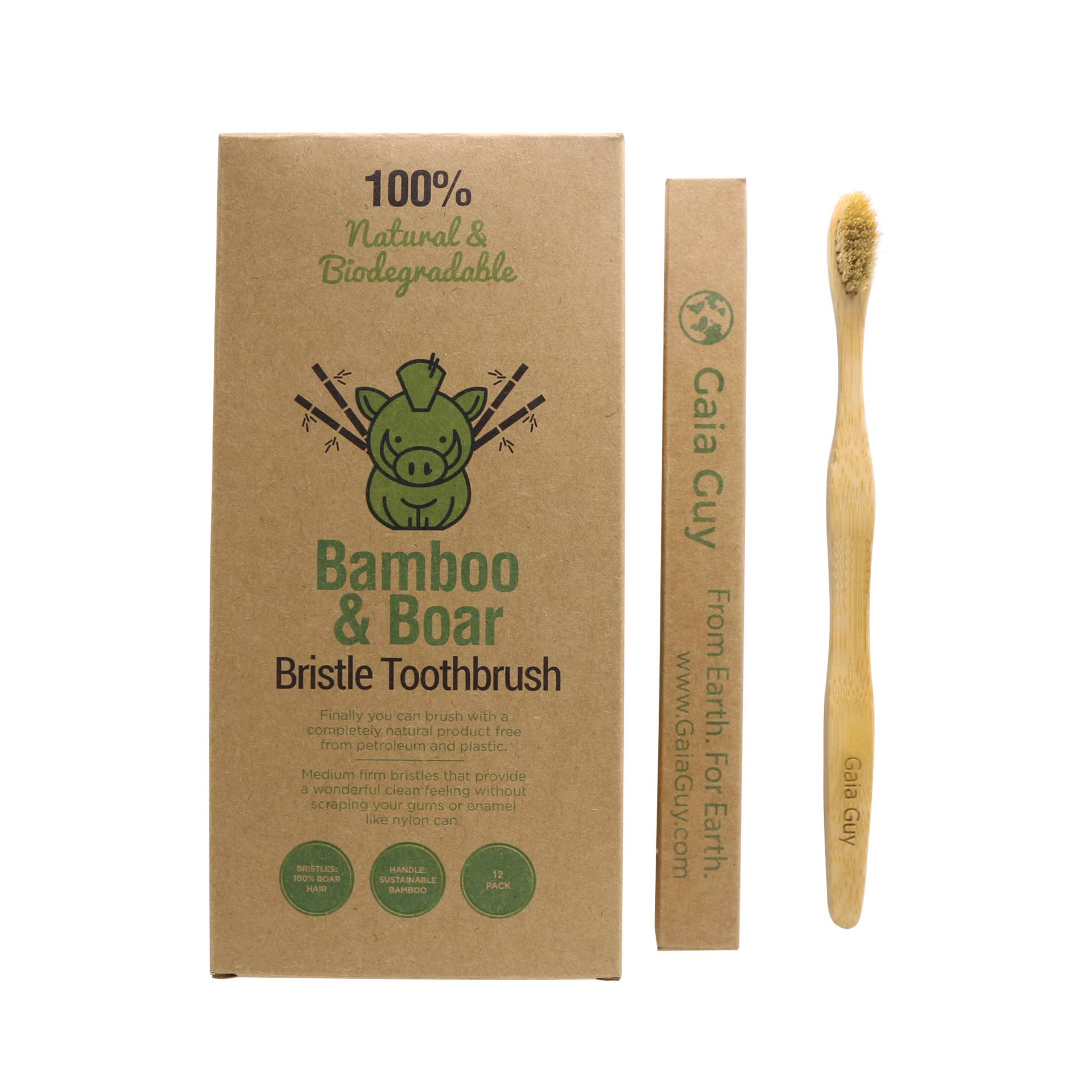 Boar Bristle Bamboo Toothbrush - Totally Biodegradable No Nylon Natural Toothbrushes Zero Waste Plastic-Free 12-Pack Boar Bristle Bamboo Toothbrush - Totally Biodegradable No Nylon Natural Toothbrushes Zero Waste Plastic-Free 12-Pack von Etsy - hiGaiaGuy