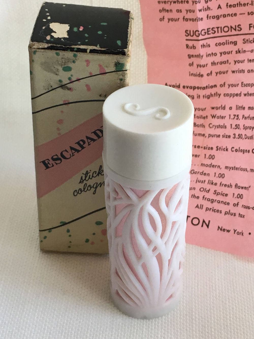 Vintage Escapade Stick Cologne Concentrate By Shulton // 1/2 Oz > Unbenutzt, Verpackt Mit Werbeblatt Und Noch Eingeschweißt von Etsy - historyofagirl