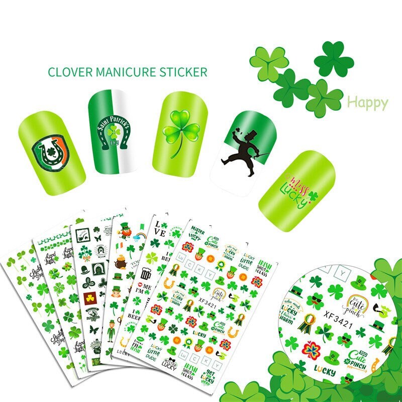 2021 Neu 10 Sets Clover Design Nail Art Sticker - St. Patrick's Day von Etsy - i102SHOP