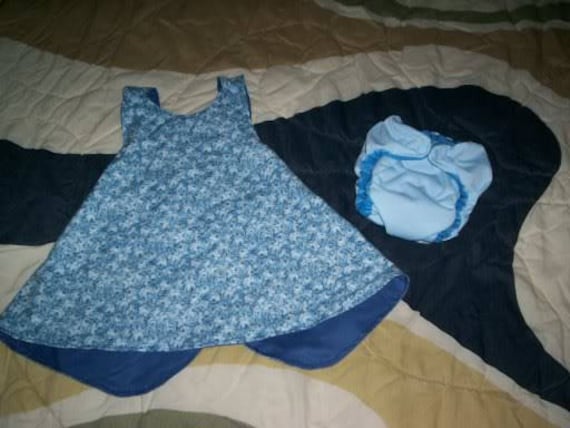 Blaue Blumen Reversible Sommerkleid Set W/Ai2 von Etsy - jenncatsmeow