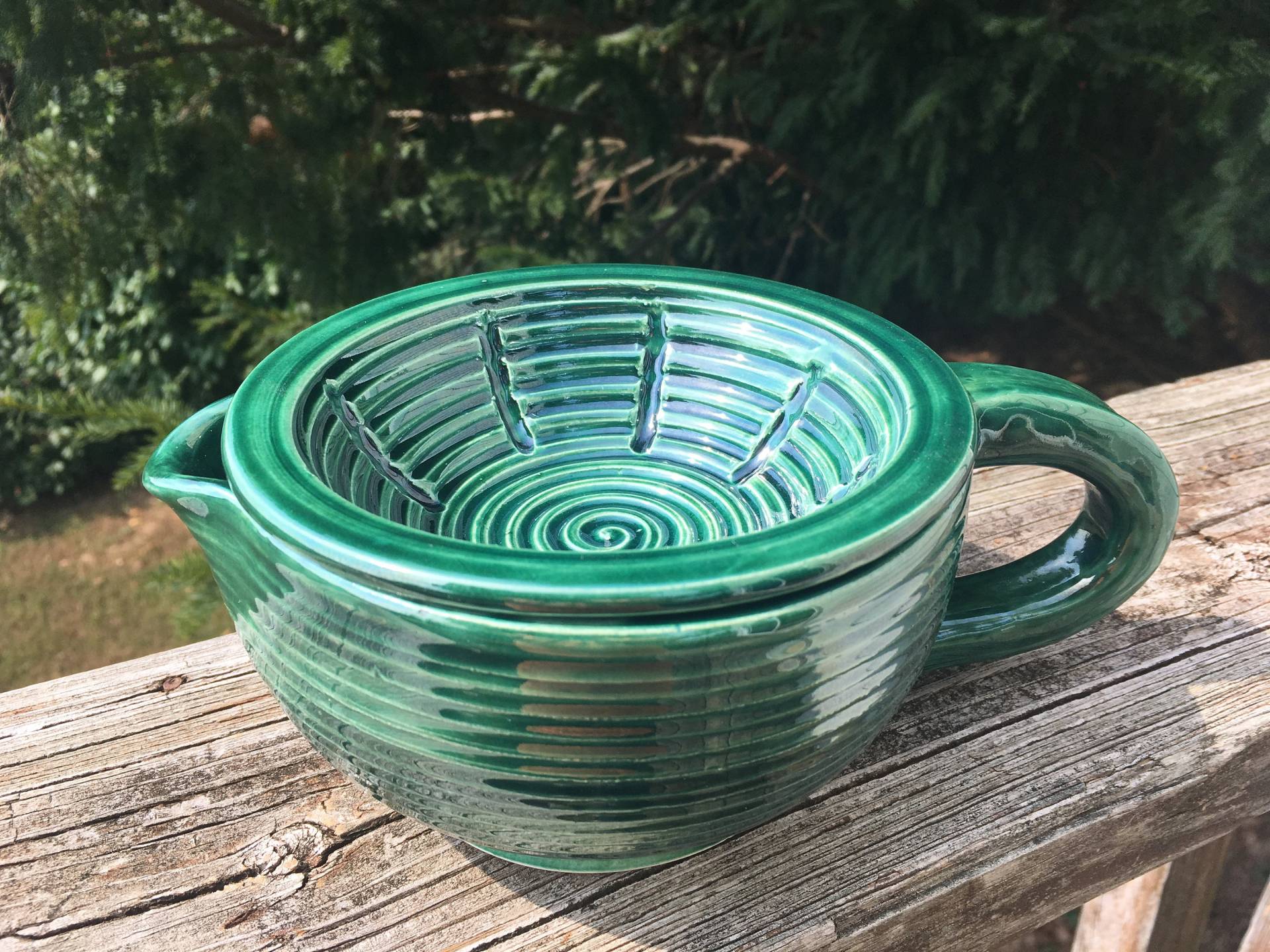 Seltene Smaragdgrüne Rasierschale von Etsy - karengoldberg1