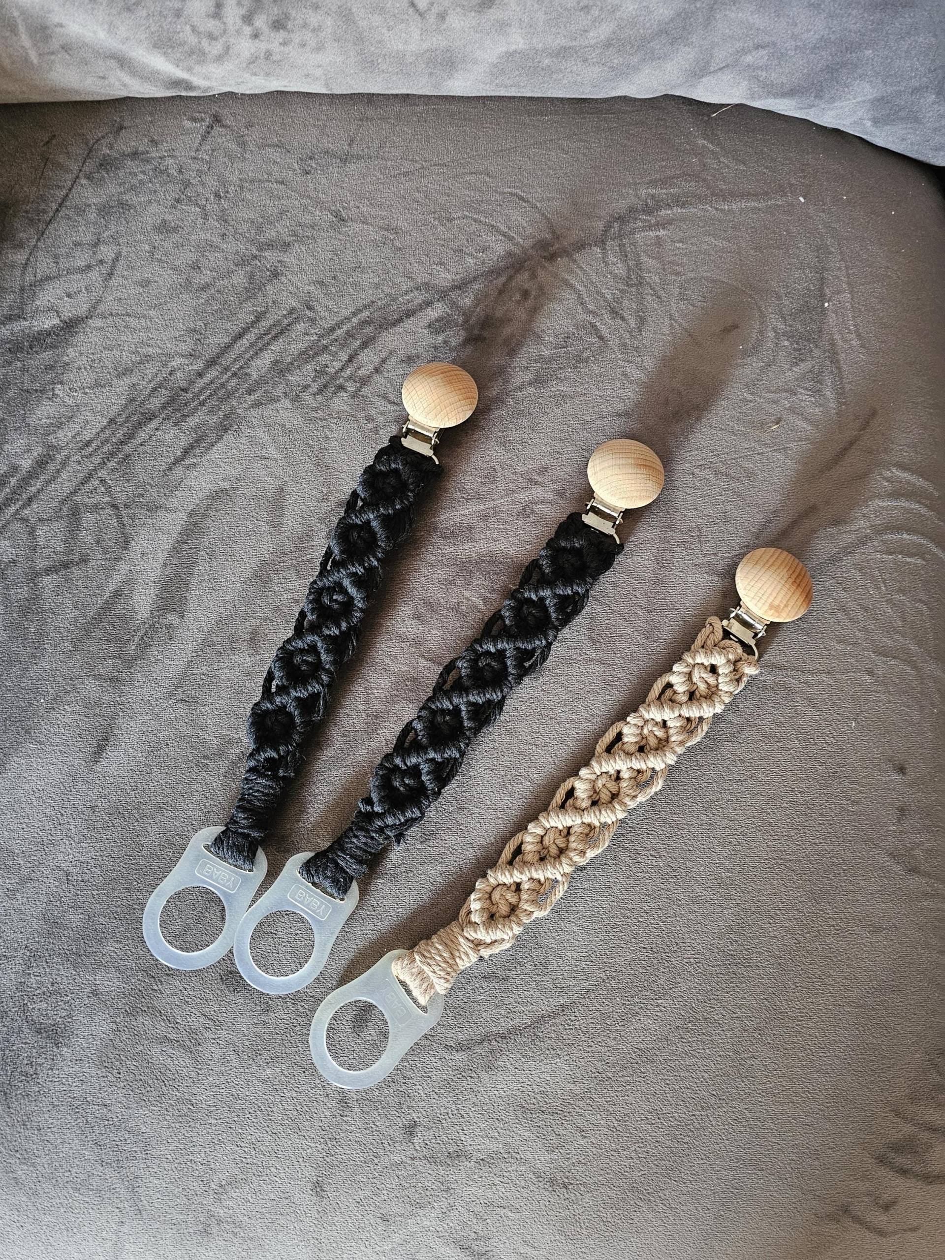 Schnullerkette Makramee von Etsy - kartenwundermitliebe