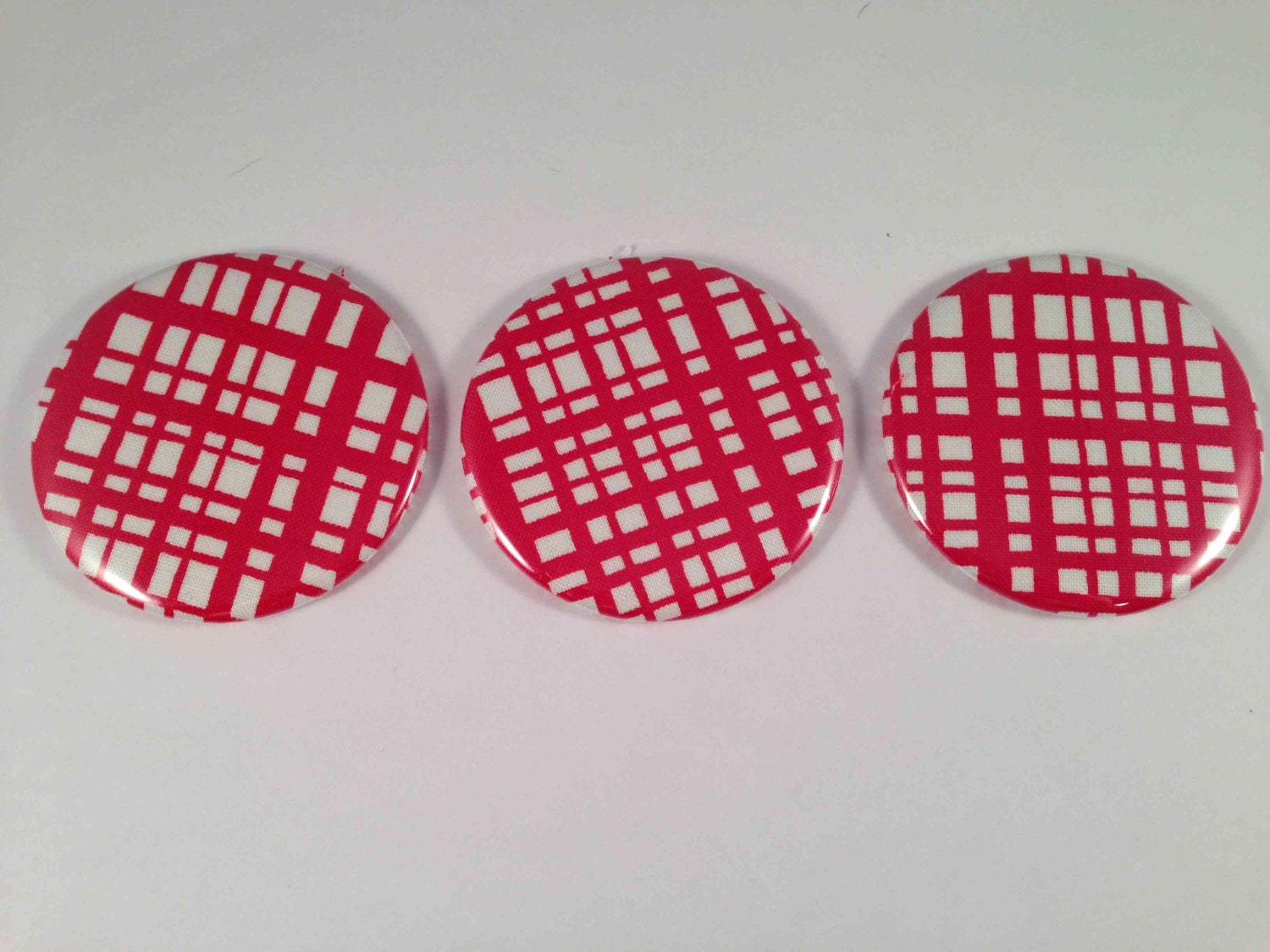 Rot-Weiß Karierte Taschenspiegel von Etsy - katiefavors