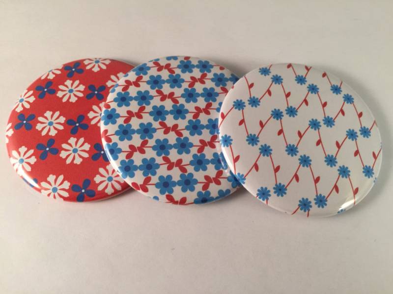 Rote Und Blaue Blumen Taschenspiegel von Etsy - katiefavors