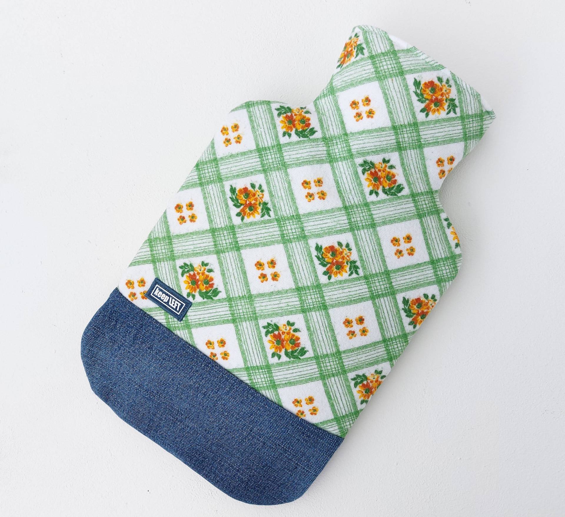 Wärmflaschenbezug Handgefertigt Aus Vintage Biberstoff - Wärmflaschenhülle Keepleft Upcycling Produkte Nachhaltige Weihnachtsgeschenke von Etsy - keepLEFTupcycling