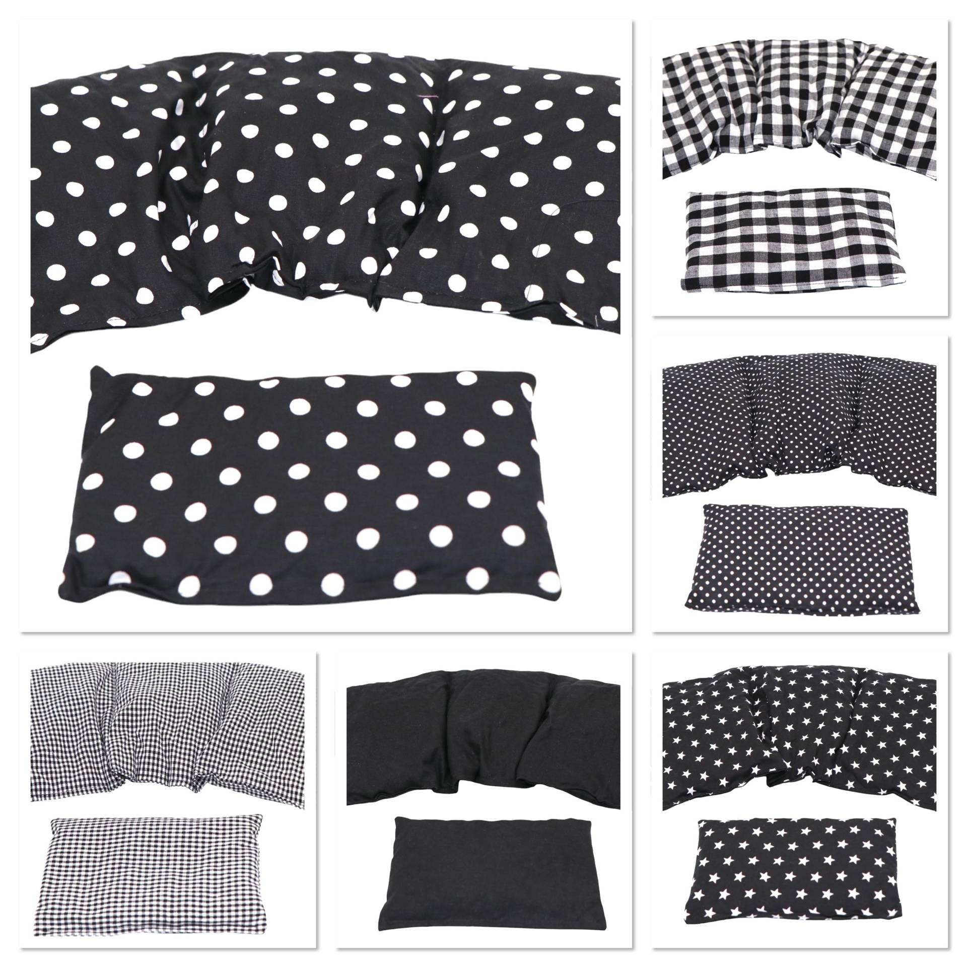 2 Er Set 3 Kammer 36 X 17 cm " Schwarz Punkte Kirschkernkissen Körnerkissen Wärmekissen Xxl Weizen Raps Dinkelkissen von Etsy - koernerkissen