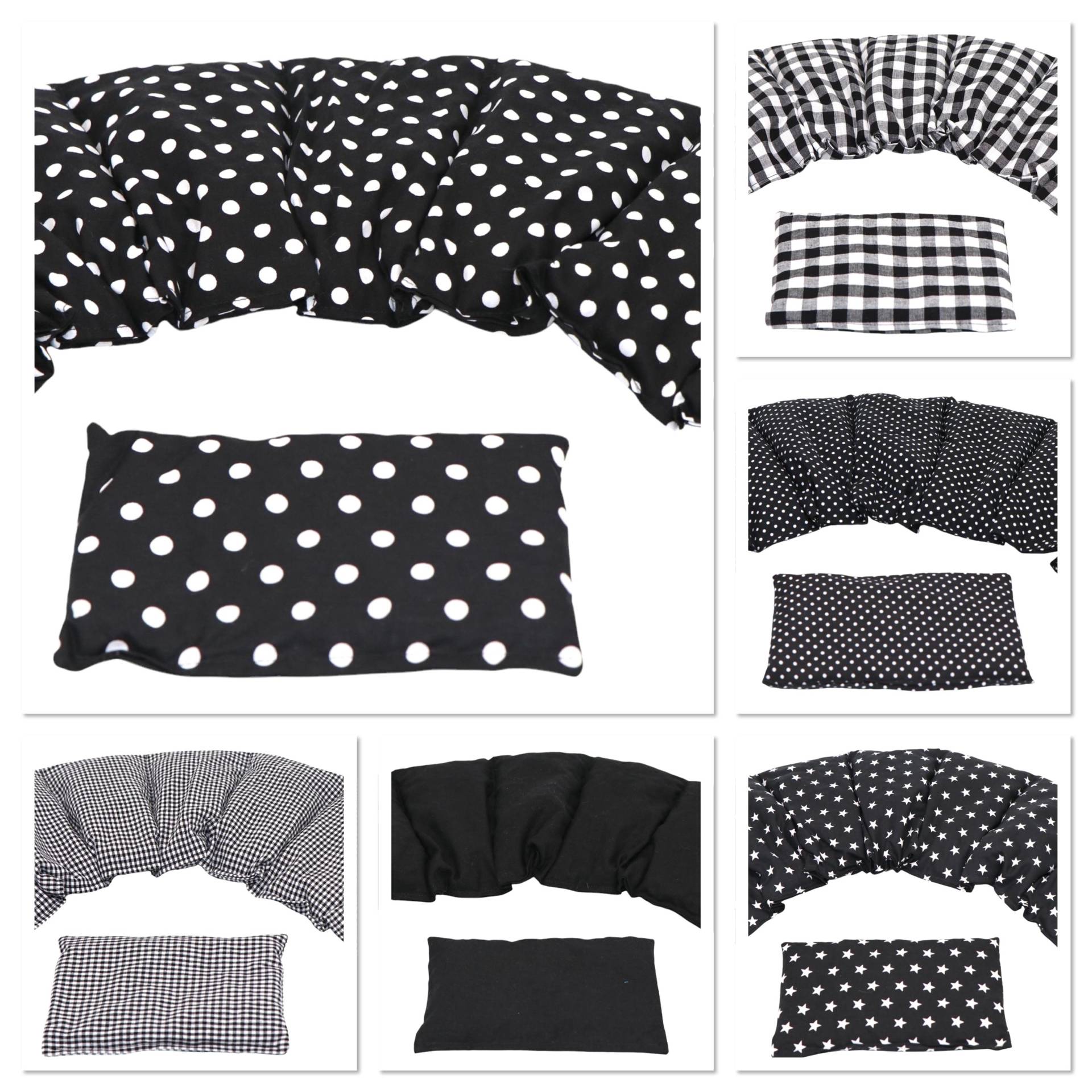 2 Er Set 6 Designs 5 Kammer 51 X 21 cm " Schwarz Punkte Kirschkernkissen Körnerkissen Wärmekissen Xxl Weizen Raps Dinkelkissen von Etsy - koernerkissen