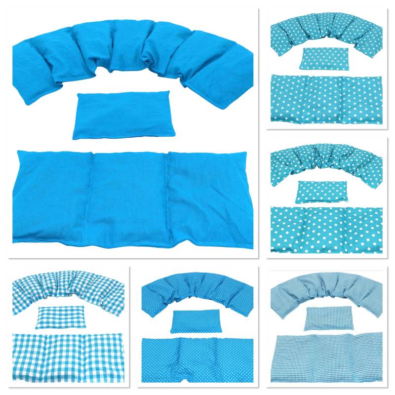 3 Er Set " 6 Designs "7 Kammer 66 X17 cm Türkis Uni Kirschkernkissen Körnerkissen Wärmekissen Xxl Weizen Dinkel Raps Trauben von Etsy - koernerkissen