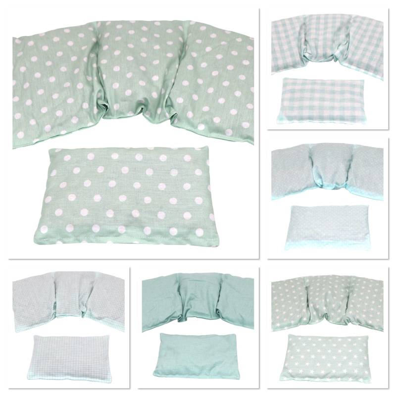 6 Designs 3 Kammer 2 Er Set 36 X 17 cm " Mint Punkte Kirschkernkissen Körnerkissen Wärmekissen Xxl Weizen Dinkel Raps Dinkelkissen von Etsy - koernerkissen