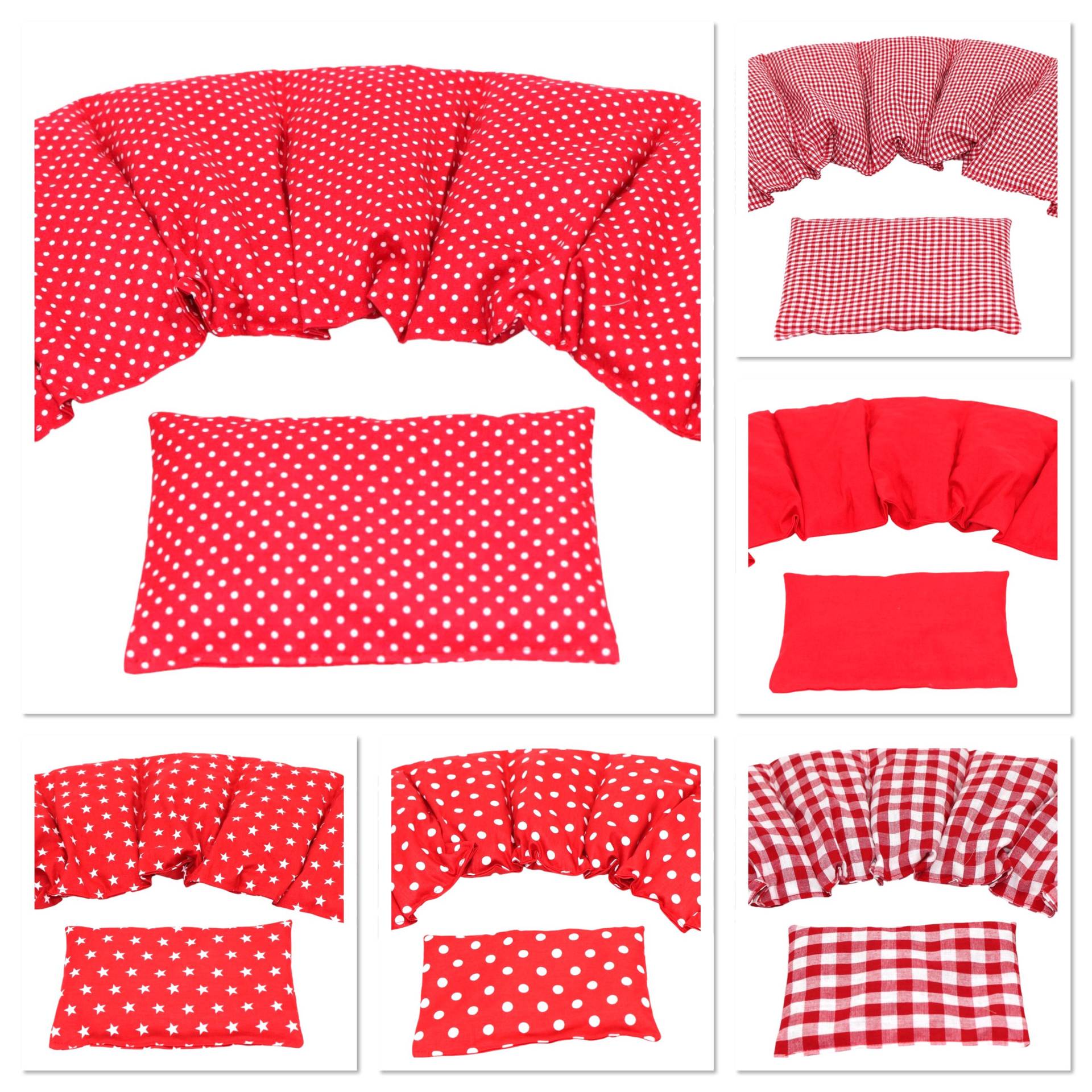 6 Designs 7 Kammer 2 Er Set 67 X 17 cm " Rot Kleine Punkte Kirschkernkissen Körnerkissen Wärmekissen Xxl Weizen Raps Dinkelkissen von Etsy - koernerkissen