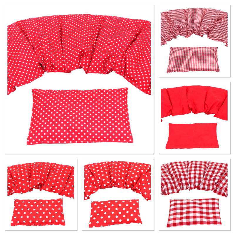 6 Designs 7 Kammer 2 Er Set 67 X 17 cm " Rot Kleine Punkte Kirschkernkissen Körnerkissen Wärmekissen Xxl Weizen Raps Dinkelkissen von Etsy - koernerkissen