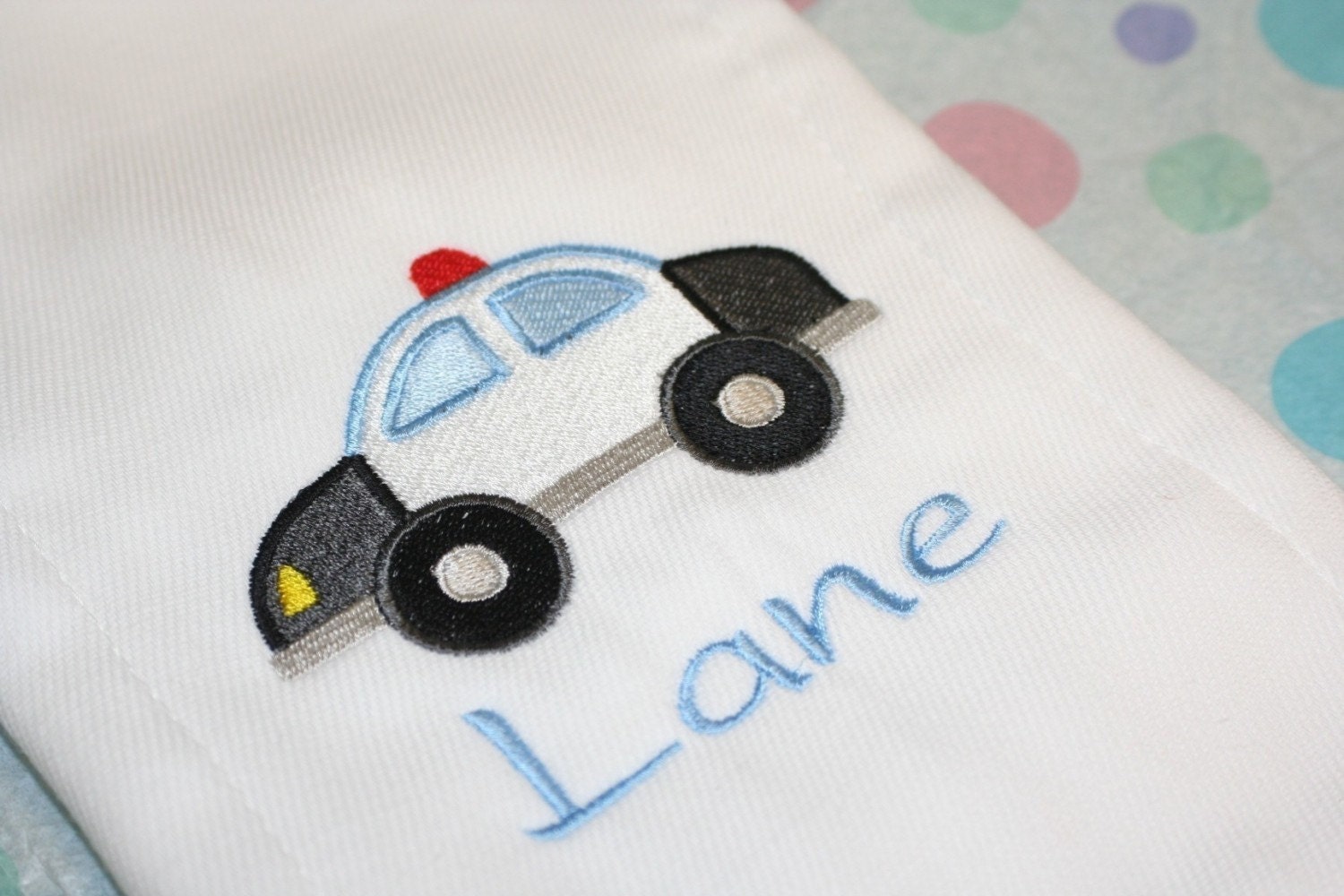 Polizist Spucktuch, Polizei Auto Besticktes Und Monogramm Jungen Spucktuch von Etsy - kokadots