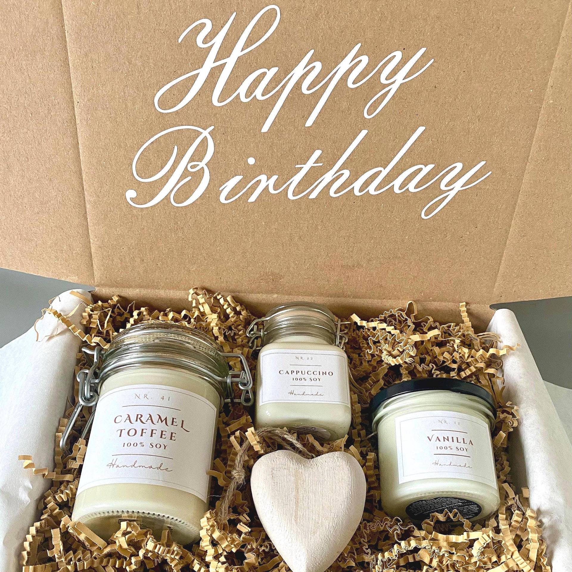 Geschenkset Duftkerzen Frau Geburtstag, Personalisierte Geschenkbox Mit Kerzen, Geschenk Freundin Mama Kollegin, Kranzverliebt Handgemacht von Etsy - kranzverliebt