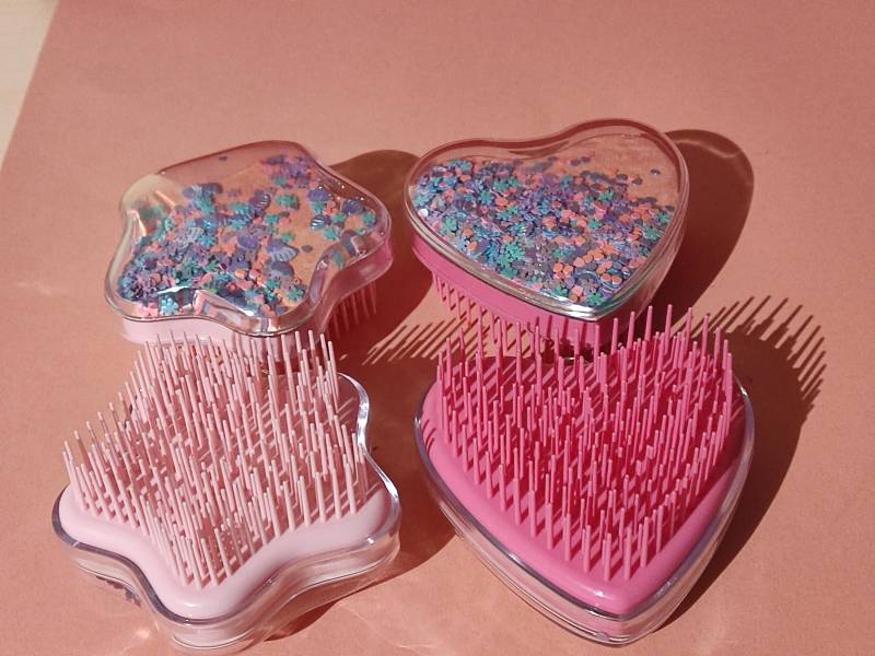 Glitzer Haarbürste in Herz - Oder Sternform Entwirrbürste Für Kinder & Erwachsene Glänzende Bürste Gegen Ziepen Geschenkidee Mädchen von Etsy - kreativNRW
