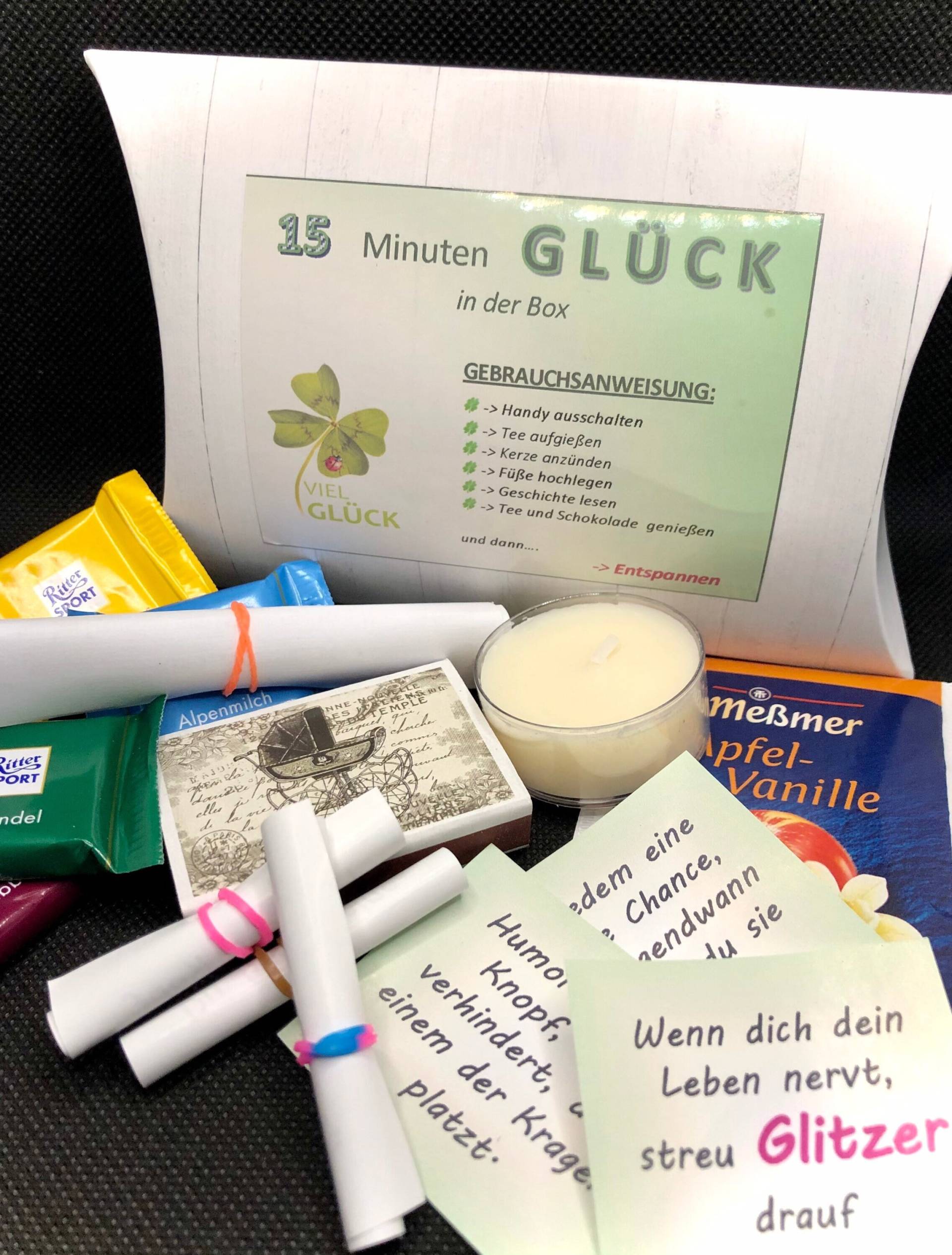 Glücksgeschenkbox - 15 Minuten Glück in Der Box, Befüllt Mit Tollen Kleinigkeiten Für Besondere Menschen Glücksgeschenkbox - 15 Minuten Glück in Der Box, Befüllt Mit Tollen Kleinigkeiten Für Besondere Menschen von Etsy - kresihandmade