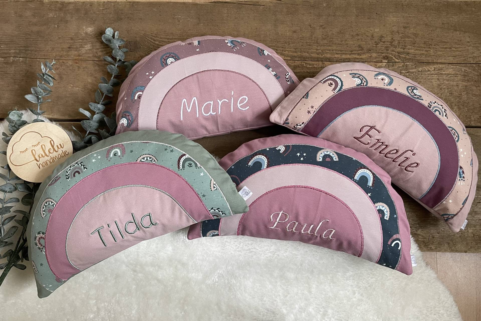 Kissen Mit Namen Regenbogen Marie/Tilda Emelie Clara Mats Luca von Etsy - laleluHandmadeDE