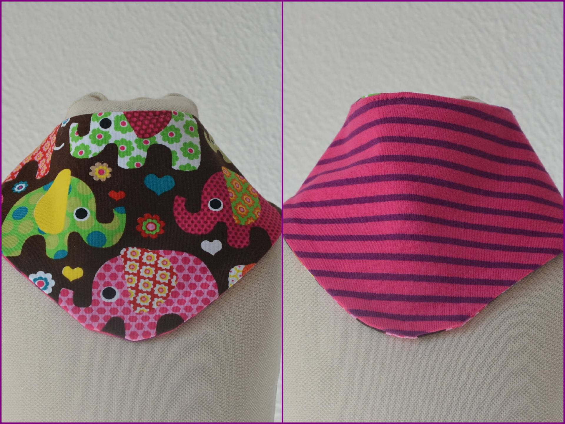 Baby Wendelätzchen Halstuch Elefanten Brau Bunt/Rosa Pink Ringel Mädchen 0-3 J Baby Wendelätzchen Halstuch Elefanten Brau Bunt/Rosa Pink Ringel Mädchen 0-3 J von Etsy - lamaika