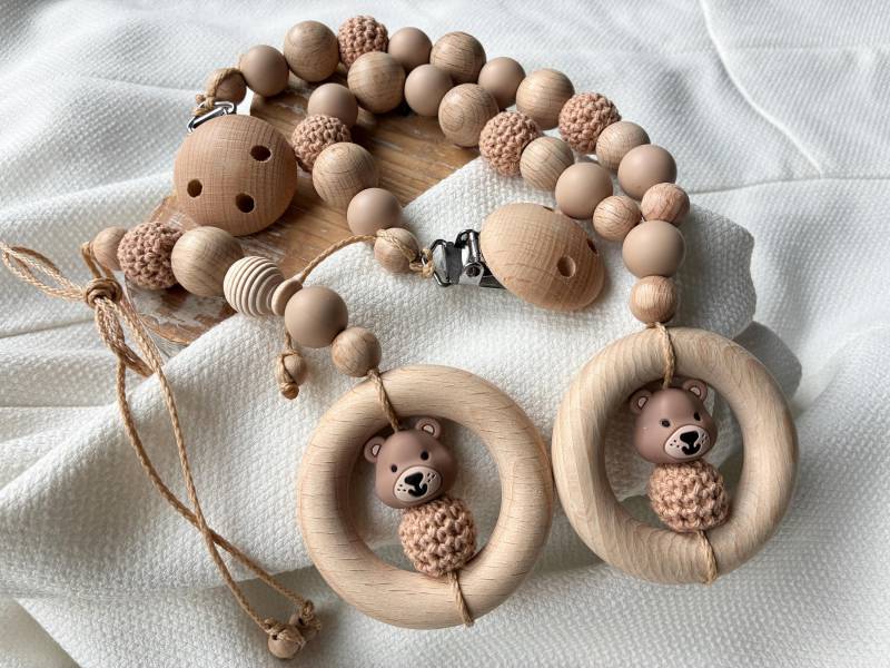 Kinderwagenkette Und Anhänger in Vielen Farben Für Mädchen Jungen Mit Teddy Bär Als Geschenk Zur Geburt von Etsy - lamonadashop