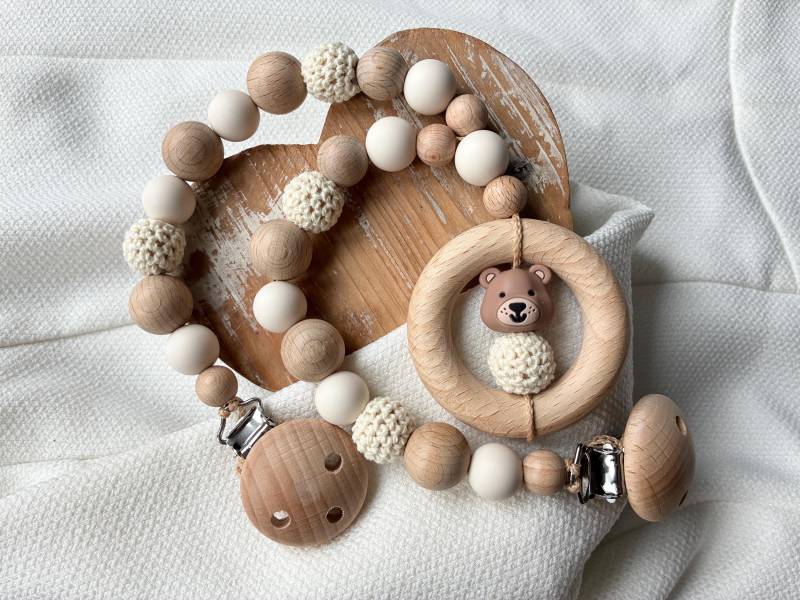 Kinderwagenkette in Vielen Farben Für Mädchen Und Jungen Mit Teddy Bär Als Geschenk Zur Geburt von Etsy - lamonadashop