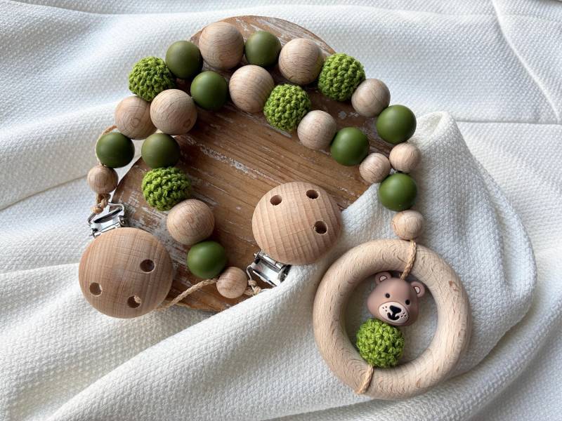 Kinderwagenkette in Vielen Farben Für Mädchen Und Jungen Mit Teddy Bär Als Geschenk Zur Geburt von Etsy - lamonadashop