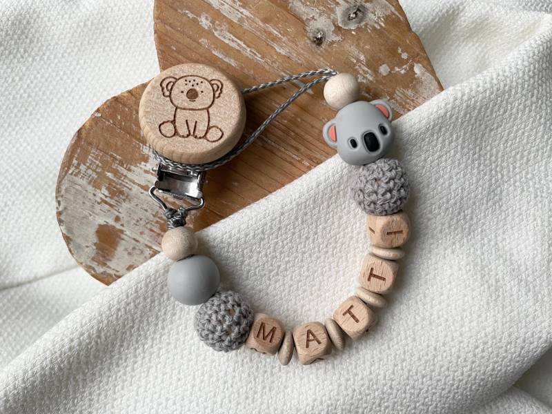 Schnullerkette Mit Namen Für Mädchen Und Jungen Koala Bär in Vielen Farben Als Geschenk Zur Geburt von Etsy - lamonadashop
