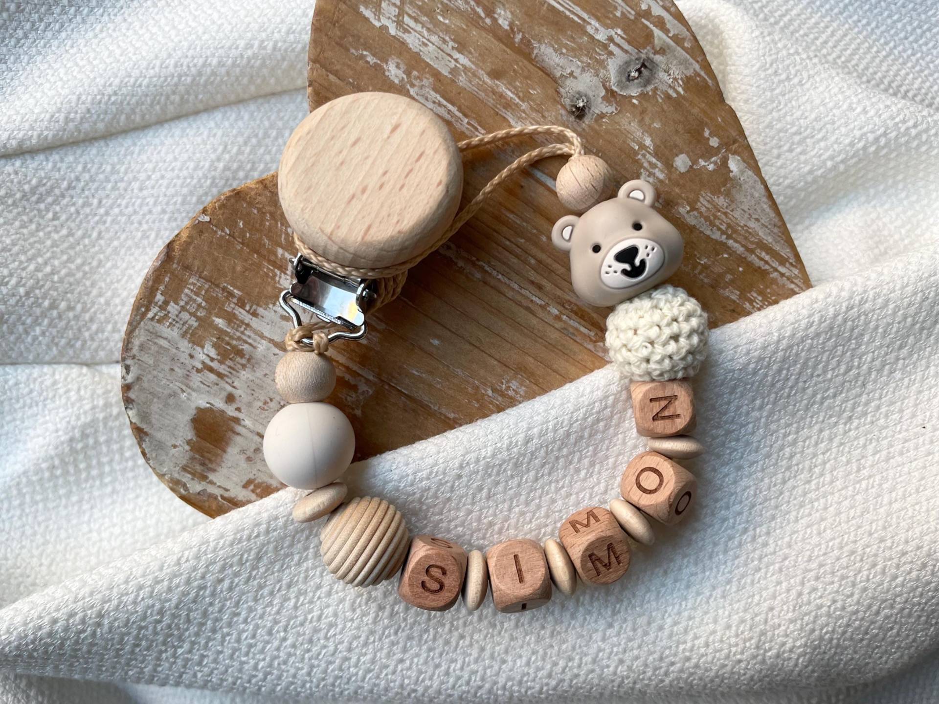 Schnullerkette Mit Namen Für Mädchen Und Jungen Teddy Bär in Vielen Farben Als Geschenk Zur Geburt von Etsy - lamonadashop