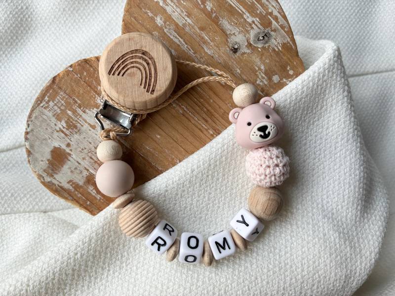 Schnullerkette Mit Namen Für Mädchen Und Jungen Teddy Bär in Vielen Farben Als Geschenk Zur Geburt von Etsy - lamonadashop