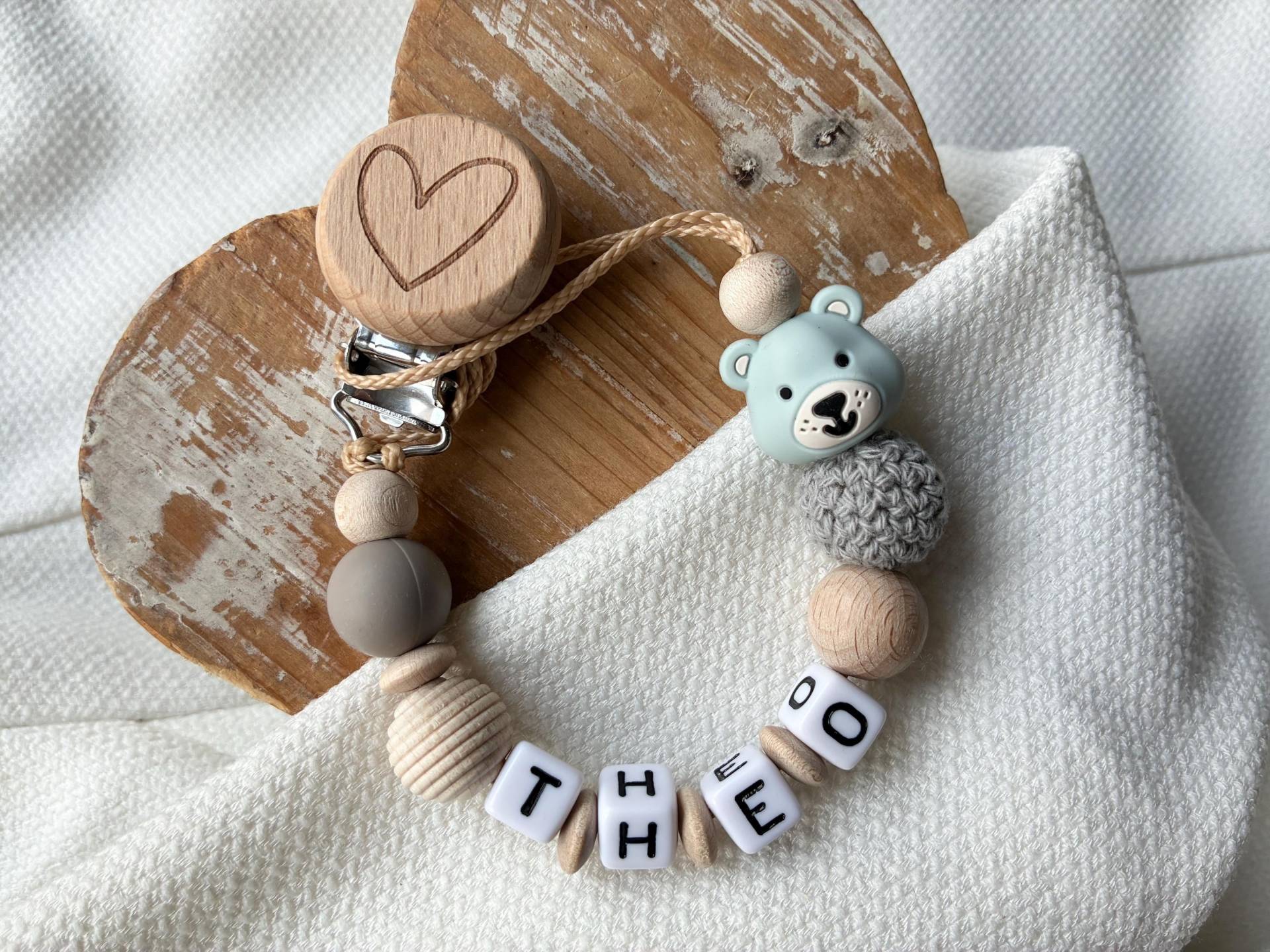 Schnullerkette Mit Namen Für Mädchen Und Jungen Teddy Bär in Vielen Farben Als Geschenk Zur Geburt von Etsy - lamonadashop