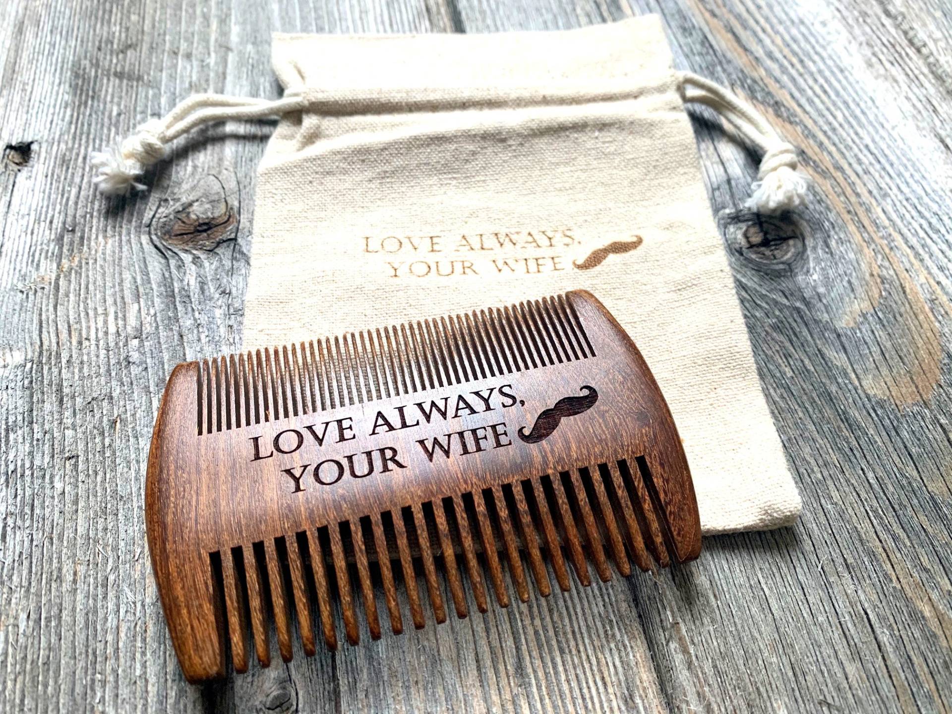 Personalisierter Bartkamm - Gravur Sandelholz Geschenkset Herren Geschenk Männer von Etsy - laserprintedproducts