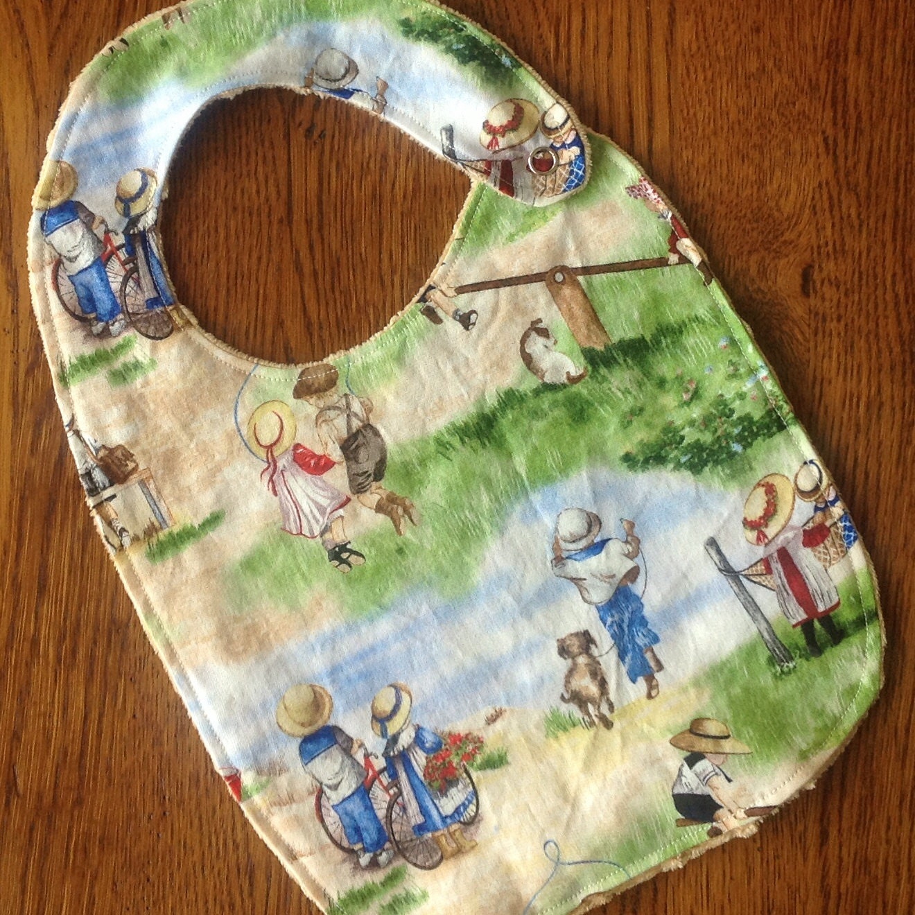 Retro Kinder Im Park Minky Kleinkind/Baby-Bib von Etsy - laurelwhite