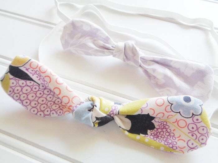 Willa - Lila, Blau, Gelb Floral Und Auf Lila Haarband Set von Etsy - lemonpolkadots